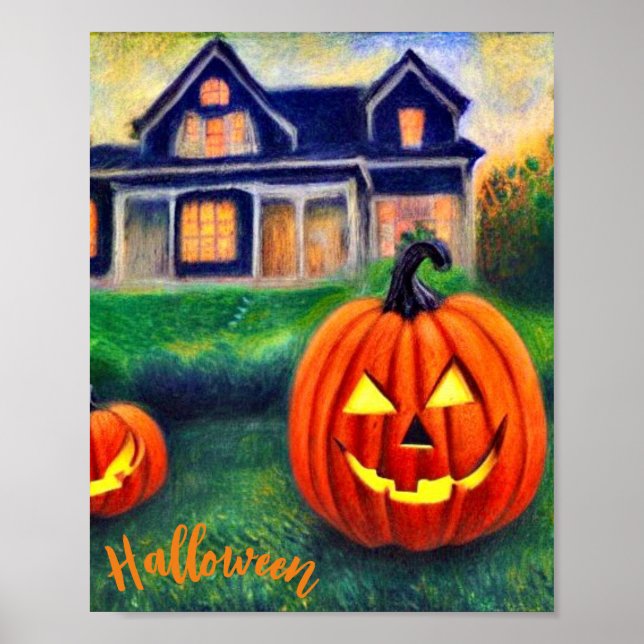 Poster Citrouilles d’Halloween illuminées (Frente)