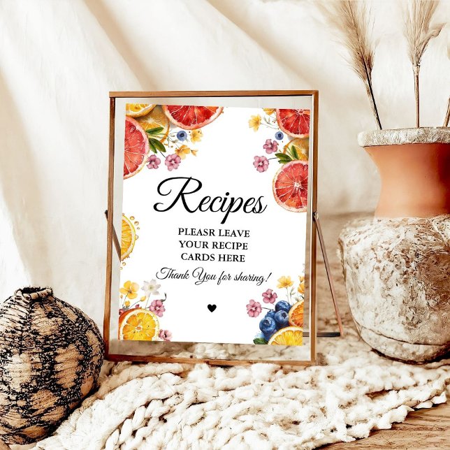 Poster Citrus bridal Deixe seu Chá de panela de receitas (Criador carregado)