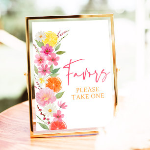 Poster Citrus Floral Lemon Orange Chá de panela Favor