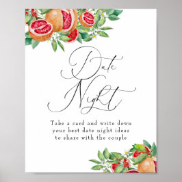 Poster Citrus Greenery | Data Noite | Sinal de Chá de pan