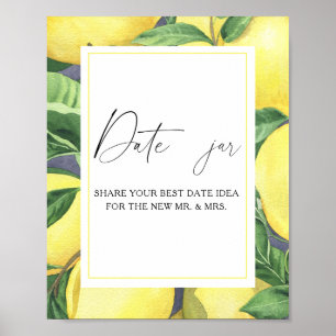 Poster Citrus - ideias noturnas. Jogo de bridela com data