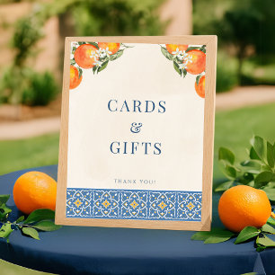 Poster Citrus Italiana Blue Azulejo Cards Gifts Sinal Pos