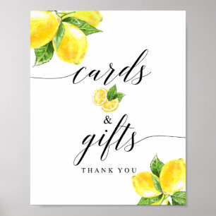 Poster Citrus Lemon Cards and Gifts Sign 8x10"