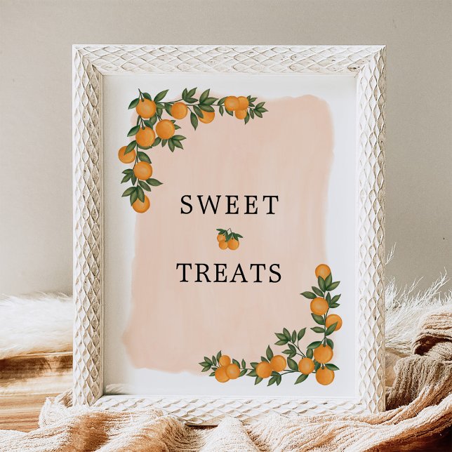Poster Citrus Orange Greenery Cutie Sweet Treats Sinal (Criador carregado)