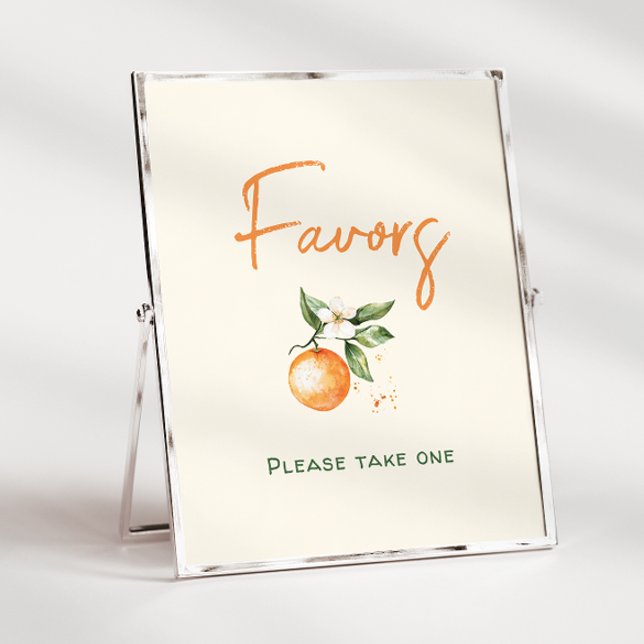 Poster Citrus Orange Little Cutie Chá de fraldas Favorece (Criador carregado)