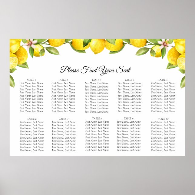 Poster Citrus Orchard Seating Chart (Frente)