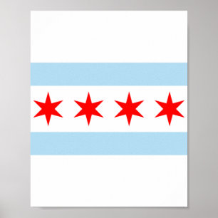 Poster City Flag de Chicago (Illinois)