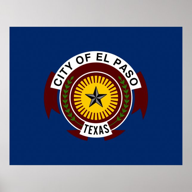 Poster City Flag de El Paso (Texas) (Frente)
