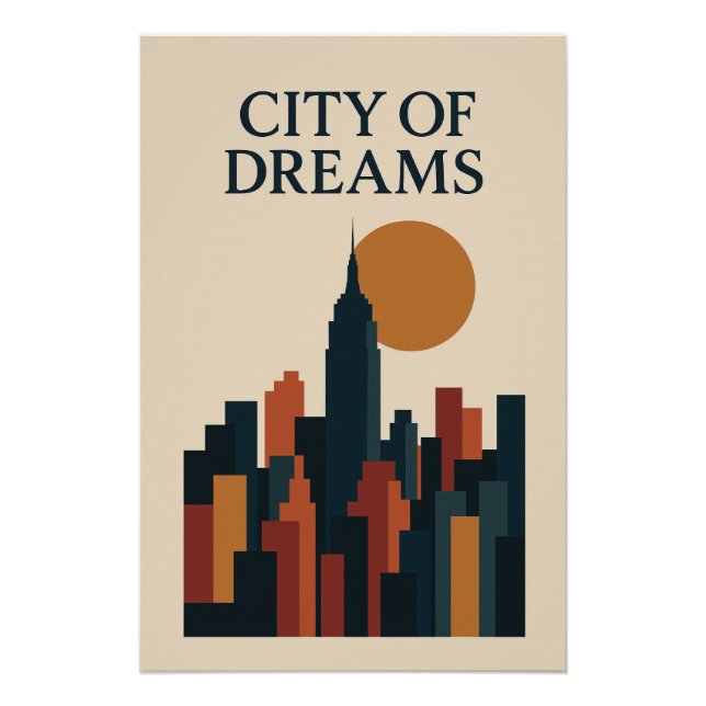 Póster City of Dreams – New York Stylisée (Frente)