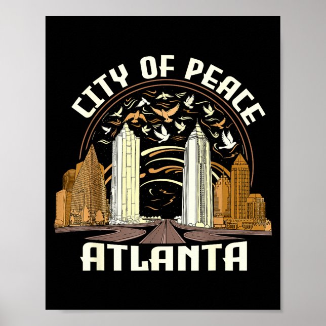 Poster City Of Peace Atlanta Souvenir Men Women Georgia A (Frente)