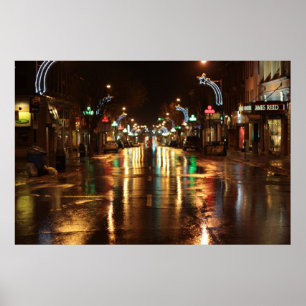Poster City street at  night