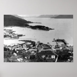 Póster City View of Wrangell, Alaska Photograph