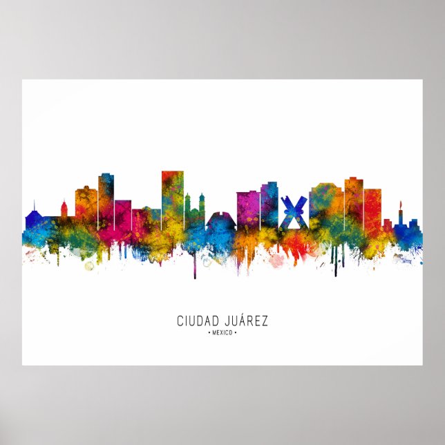 Poster Ciudad Juárez Mexico Skyline (Frente)