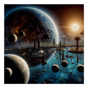 Póster Civilização avançada por IA