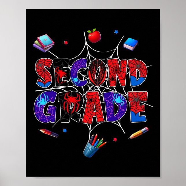 Poster Ck To School 2nd Grade Boys Gamer First Day Second (Frente)