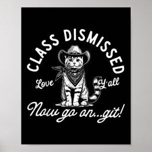 Poster Cl De Gato De Cowboy Dispensado Agora Vá Em Git No