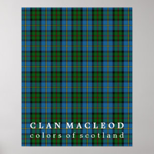 Poster Clã MacLeod de cores de Harris do Tartan de
