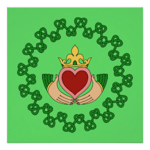Póster Claddagh e Green Knotwork