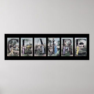 Póster CLAIRE Vintage - Alphabet - Letra name Art