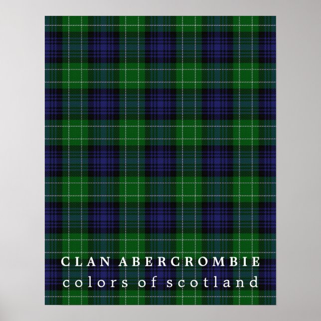 Poster Clan Abercrombie Colors da Scotland Tartan (Frente)