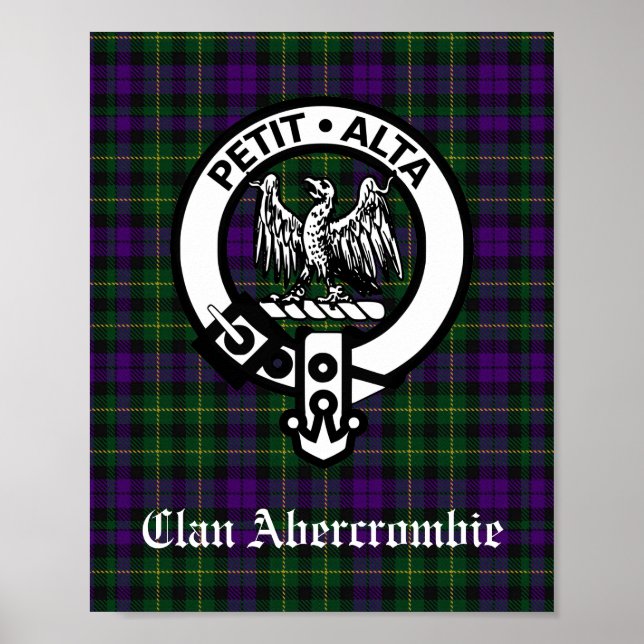 Poster Clan Abercrombie Crest Crachá e Tartan (Frente)