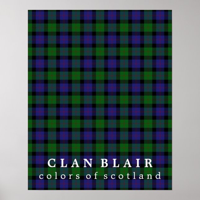 Poster Clan Blair Colors da Scotland Tartan (Frente)
