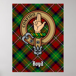 Poster Clan Boyd Crest sobre Tartan
