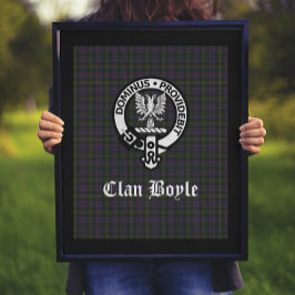 Poster Clan Boyle Crest Crachá & Tartan Escocês