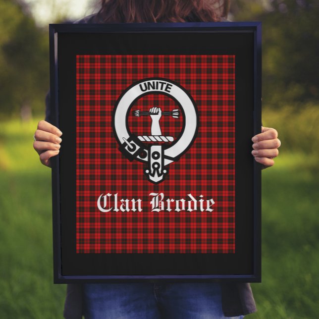 Poster Clan Brodie Crest Crachá e Tartan (Criador carregado)