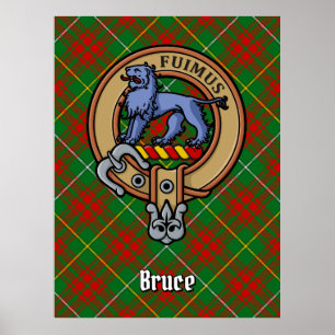 Poster Clan Bruce Crest sobre caçar Tartan