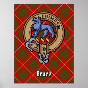 Poster Clan Bruce Crest sobre Tartan