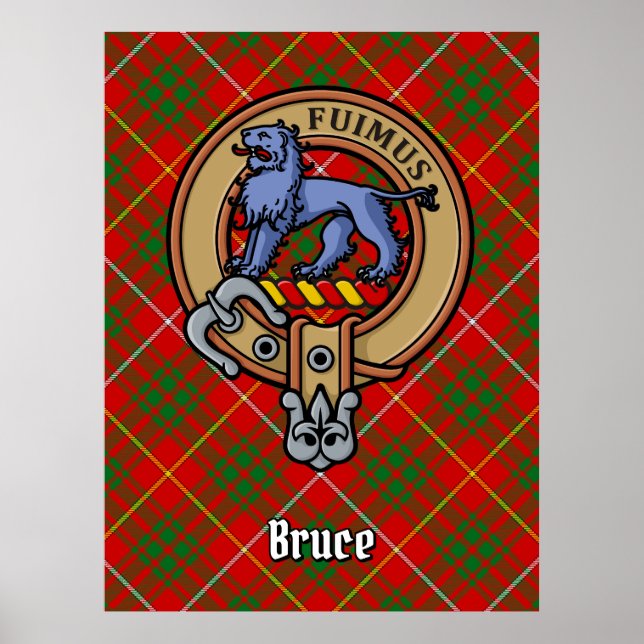 Poster Clan Bruce Crest sobre Tartan (Frente)