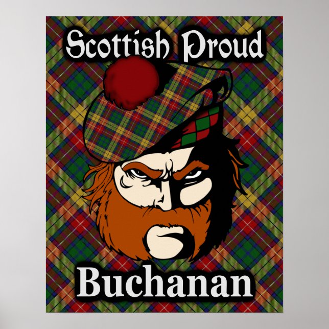 Póster Clan Buchanan Scottish Tartan (Frente)