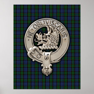 Poster Clan Campbell Crest & Breadalbane Tartan