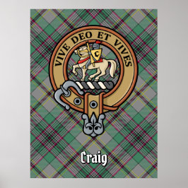 Poster Clan Craig Crest sobre Tartan