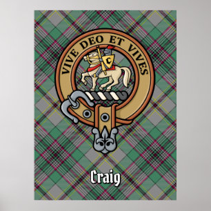 Poster Clan Craig Crest sobre Tartan