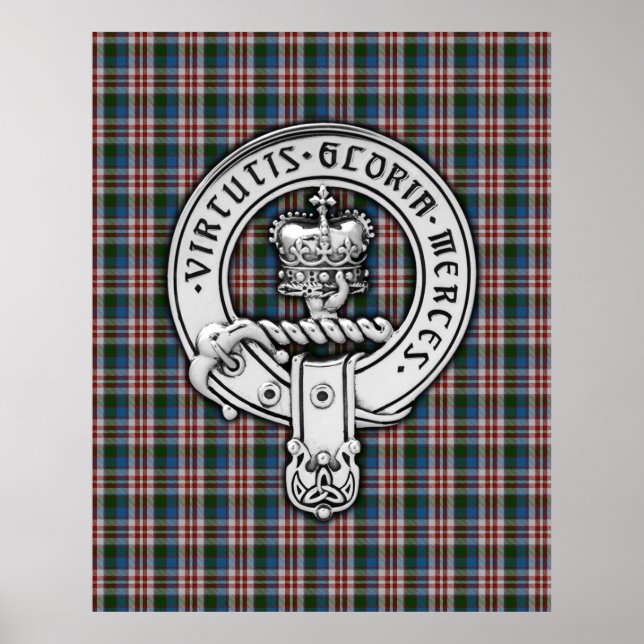 Poster Clan Donnachaidh (Robertson) Crest & Dress Tartan (Frente)