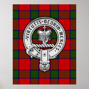 Poster Clan Donnachaidh (Robertson) Crest & Tartan