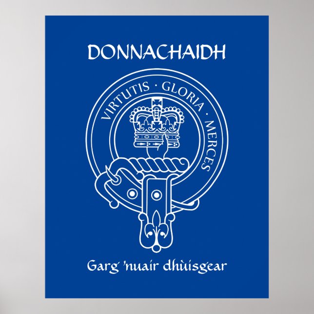 Poster Clan Donnachaidh (Robertson) Crest & War Cry (Frente)