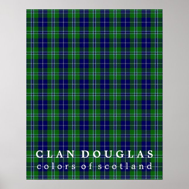 Póster Clan Douglas Colors da Scotland Tartan (Frente)
