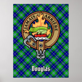 Poster Clan Douglas Crest sobre Tartan