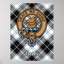 Clan Forbes Crest sobre o vestido Tartan