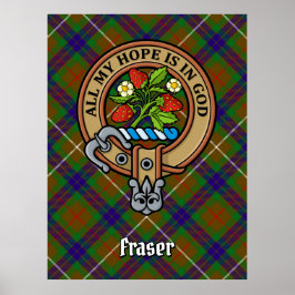 Poster Clan Fraser Crest sobre caçar Tartan