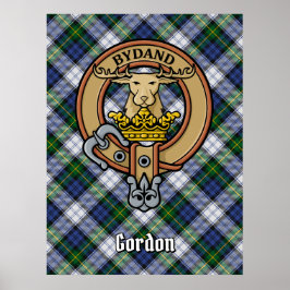 Poster Clan Gordon Crest sobre Dress Tartan