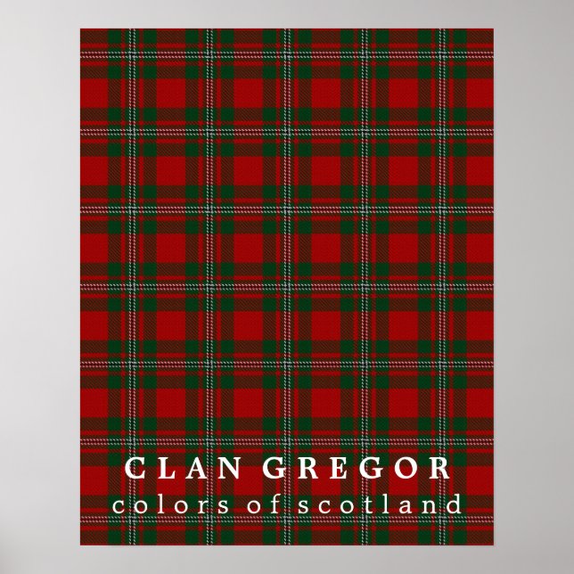 Poster Clan Gregor Colors da Scotland Tartan (Frente)