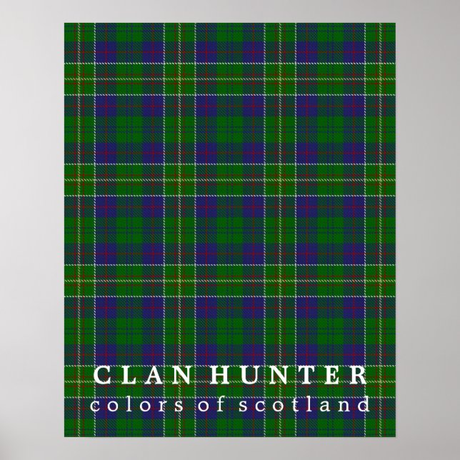 Poster Clan Hunter Colors da Scotland Tartan (Frente)