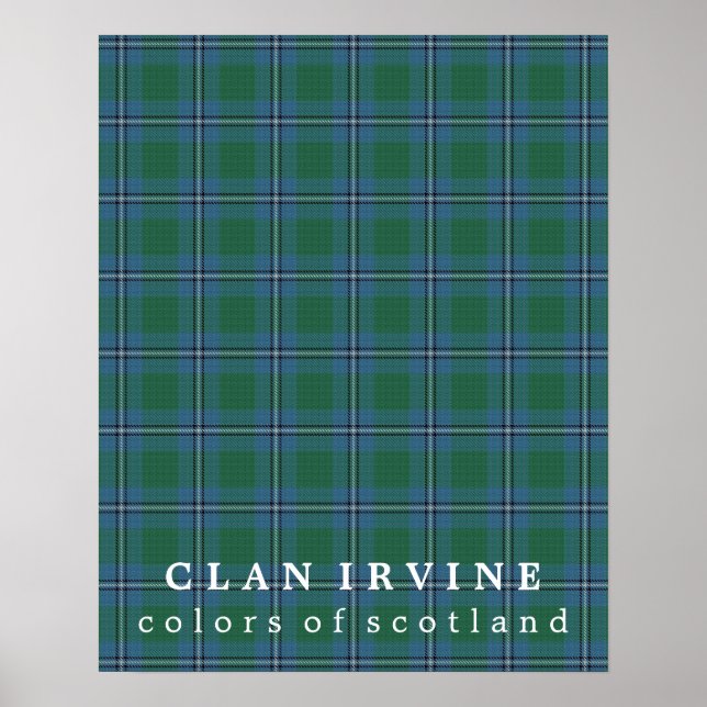 Poster Clan Irvine Colors da Scotland Tartan (Frente)