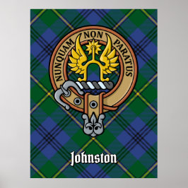 Poster Clan Johnston Crest sobre Tartan