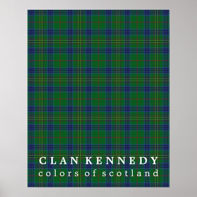 Poster Clan Kennedy Colors da Scotland Tartan (Frente)