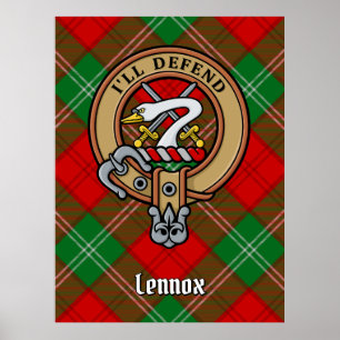 Poster Clan Lennox Crest sobre Tartan